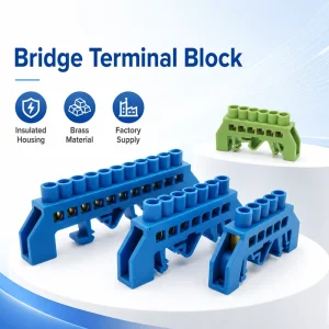 Bridge-Type DIN Rail Terminal Block for Control Cabinets and Power Distribution Wiring