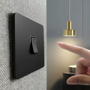 British Standard 13A Multifunction Socket with USB C Retro Toggle Switch Black Matte Stainless Steel Panel for Home