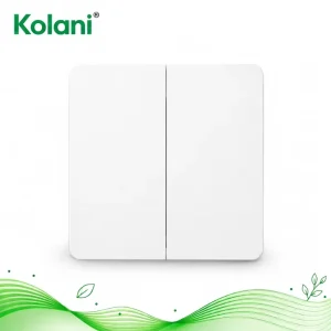 British Standard 2G2W 90x86mm Matte White 2 Gang 2 Way Wall Switch 10AX 250V Dual button PC Panel