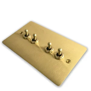 British Standard Light Metal Bronze 3 Gang 2 Way Toggle Switch