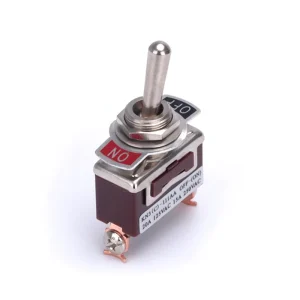Brown Black Toggle Switch 10A 250V Screw Terminal OFF (ON) 2PIN