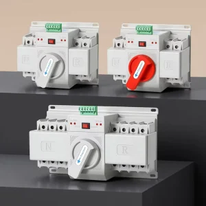CB Grade Mini 4Pole Three Phase ATS Automatic Transfer Switch Dual Source Auto Manual Power Changeover Switch Remote Signal