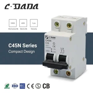 CDADA C45 Circuit Breaker Manufacturers 2P 6kA 1-63A Miniature Circuit Breaker