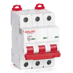 CDB9 MCB Mini Circuit Breaker 3P 4P D Curve 40A 6kA DIN Rail Mounting CE Certified