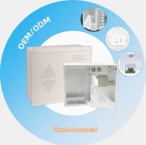 CE Approved Fiber Optic Low Voltage Power Distribution Box Flush Mount FTTH Wiring Box IP30 AC220V 10A Cold Rolled Steel