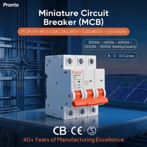 CE Approved KNB2 63S1 3P 415V AC Mini Circuit Breaker for Commercial Industrial Three Phase Power System