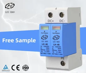 CE Certified 2P/3P Surge Protector DC 40KA T2 1000V AC Solar System Lightning Protection for Electronic Equipment