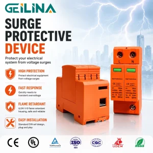CE Certified AC Power Surge Suppressor 385V Type Rated Voltage 40KA Surge Device