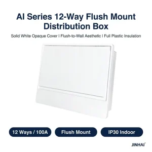CE Certified AI Series 12 Way Recessed Plastic Power Distribution Box Indoor Dustproof Enclosure