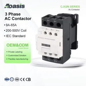 CE Certified Aoasis 3 Phase AC Magnetic Contactor 220V 110V 380V 50/60Hz IEC 60947 4 1 CJX2N D32 690V Main