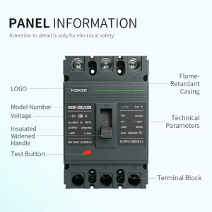 CE Certified Standard Molded Case Circuit Breaker 63A 125A 250A 2P 3P 4P 35kA 50KA 400V 690V MCCB with High Breaking Capacity