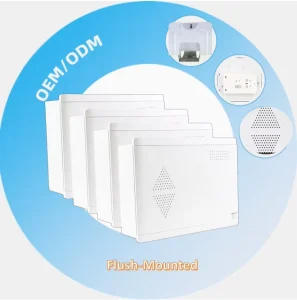 CE LVD Certified AC 220V 10A Multimedia Information Power Distribution Box Cold Rolled Steel PC Door Home Weak Current Box