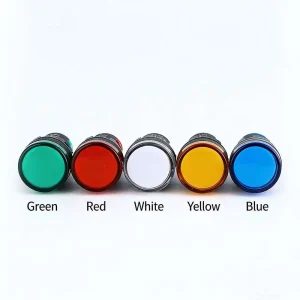 CE ROHS Flame Retardant Red Yellow Blue Green White Waterproof 22mm AD16 22D Signal Lamp LED Power Indicator Light for Industry