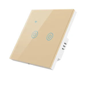 CE RoHS 1/2 Gang EU Standard Alexa Remote Control ESP Chip Smart Home Wall Touch Light Wifi Smart Switch