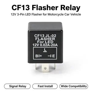 CF13 JL 02 3 Pin LED Flasher Relay 12V Electronic Turn Signal Flasher for Car Motorcycle Scooter Electric Vehicle