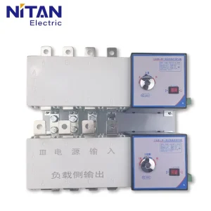 CGQ1 100A 4P Triple Power Automatic Transfer Switch 3 Source ATS for Grid Solar Generator Home Backup 20kA High Breaking