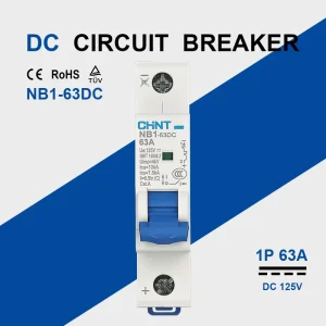 CH-INT NB-63DC Type C 1P DC125V Miniature Automatic Circuit Breaker With Overload Short Circuit Protection 10KA DIN Rail