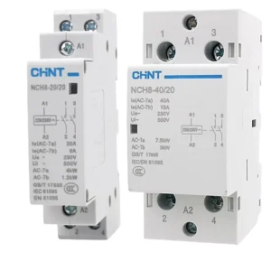 CHINT NCH8-20/20 24V Modular Contactor DIN Rail Mounting Suitable for Household and Industrial Applications