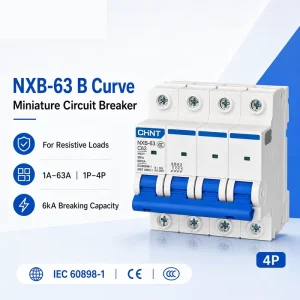 CHNT NXB 63 B MCB 1A 2A 3A 4A 6A 10A 16A 20A 25A 32A 40A 50A 63A Miniature Circuit Breaker
