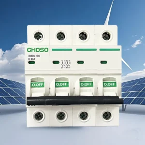 CHOSO DC Miniature Circuit Breaker (MCB) IC60N-DC PA66 Material Rail Mounting LSI Protection for Solar PV Systems 1P-4P 6A-40A
