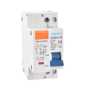 CHYT DZ30LE Phase Neutral Earth Leakage RCCB Circuit Breaker