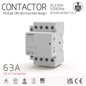 CJC15-63/4NO 63A 4NO Modular Rail-Mounted Contactors for AC Industrial Automation Commercial Applications IEC 60947 CE