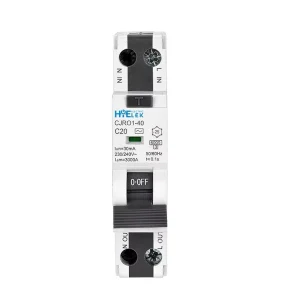 CJRO1 40 Australian Market 1P+N RCBO 6kA 30mA Copper Fire Resistant PA66 Cover Mini Residual Electrical Circuit Breaker