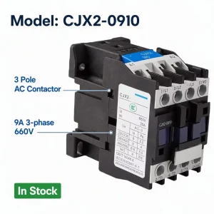 CJX2 0910 AC Contactor Three Pole 9A 660V for Motor Control Switchgear CJX2 1801 CJX2 1210 Relay