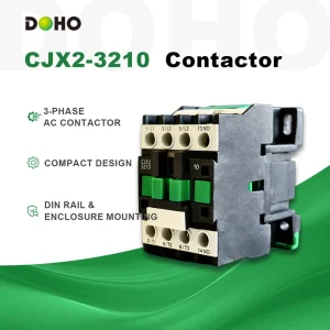 CJX2-3210 3-Phase AC Contactor 50 60Hz AC Motor Industrial Automation Din Rail Free Standing Enclosure Mounting