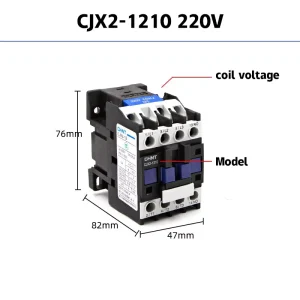 CJX2 AC Contactor 220V Coil 3 Phase Magnetic Switch 50 60Hz 3P Auxiliary Contact DIN Rail Installation for Motor Starter