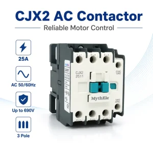 CJX2 AC Contactor 25A 3 Pole Magnetic Contactor 220V 380V for Motor Control Panel