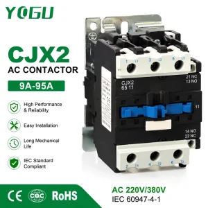 CJX2 Electrical Motor Contactor 220V 380V Coil High Durability for Industrial Applications