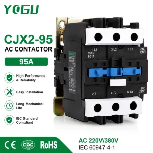 CJX2 Industrial AC Contactor Motor Control Magnetic Relay Switch 220V/380V Coil