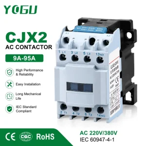 CJX2 Series AC Contactor 3 Phase LC1-D Equivalent 9A 12A 25A 40A 95A for Motor Starter