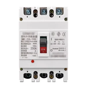 CM1 Moulded Case Circuit Breaker Three Phase Air Switch 100A 630A 35kA Breaking Capacity Copper Overload Short Circuit