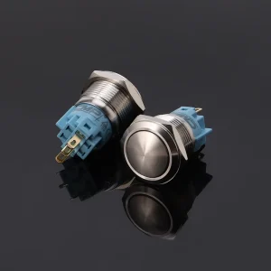 CMP 19mm Anti vandal SPDT or DPDT Metal Momentary or Latching Push Button Switches