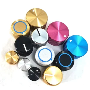 CNC Knob Machining for Audio Equipment Volume & Tone Control Knobs Brass & Aluminum Knurled & Anodized