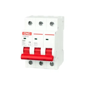 CNC YCB6 63 Factory 10A 16A 25A 32A 63A 3 Pole AC MCB 230V IP20 4.5kA Breaking Capacity Miniature Circuit Breaker