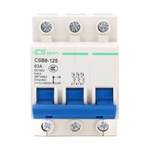 CNCSGK Small DC Miniature Circuit Breaker (MCB) DZ47-63 1-4 Pole 6A-63A 250V-1000V IEC60898-1/GB10963.1 B/C/D Curves ISO9001/CCC