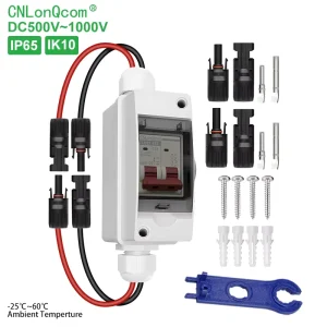 CNLonQcom IP65 DC500V PV Circuit Breaker Junction Box 1in 1out 16 20 32 40 50 63A 1Sting Solar Disconnect Switch for Solar Panel