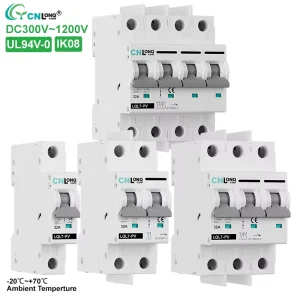 CNLonQcom MCB L7 1P 2P 3P 4P DC300V 600V 900V 1200V 16A 20A 25A 32A 40A 50A 63A Miniature Circuit Breaker for Solar PV