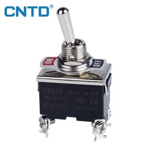 CNTD C521B C5R21B Miniature Toggle Switch SPST 4 Pin Screw Terminal Self locking Momentary Joystick Switch 15A 250V 12mm