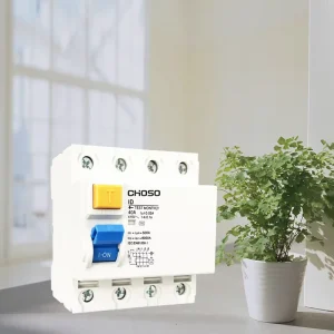 COID 63 CHOSO 40A 4P RCBO PA66 4.5kA 6kA Breaking Capacity Rail Mounting Residual Current Circuit Breaker Earth Leakage BCD