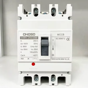 COM1-250/3300 MCCB 3P 250A 400V 35kA BCD Curve BC Moulded Case Circuit Breaker Industrial Household Surface Mount Main
