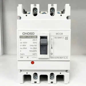 COM1 250A 3P Low Voltage Electrical Moulded Case Circuit Breakers 35kA Breaking Capacity Thermal Magnetic