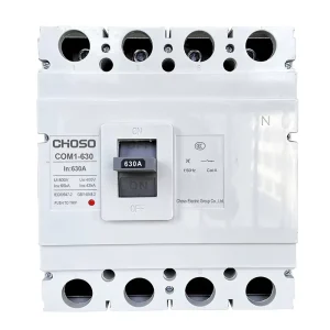 COM1 630 MCCB 3P 4P 400A 500A 630A 800A 400V 65kA Breaking Capacity Molded Case Circuit Breaker Industrial Air Switch