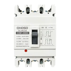 COM1 DC 250 3P CHOSO Series 100A 1250A 1500V 1200V 6kA Thermal Magnetic Modular MCCB Moulded Case Circuit Breaker