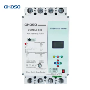 COM6LY 630A 4P 3P+N CHOSO 125A 250A 400A Smart Auto Reclosing RCCB MCB Moulded Case Circuit Breakers 35kA 25kA 400V 50 60Hz