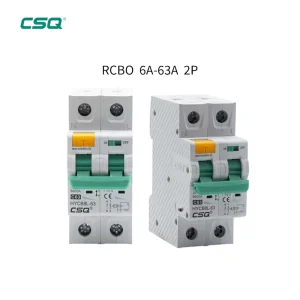 CSQ OEM ODM HYCB8L 63 6KA RCBO 2 Pole Low Voltage RCD 32Amp 2p 30mA a Tyep Rcbo Breaker