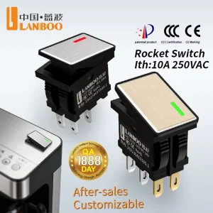 CX1409 4 Pin 2 Gear Red Green Light 5-24V 220v 7A High Current 12v Waterproof Rocker Switch